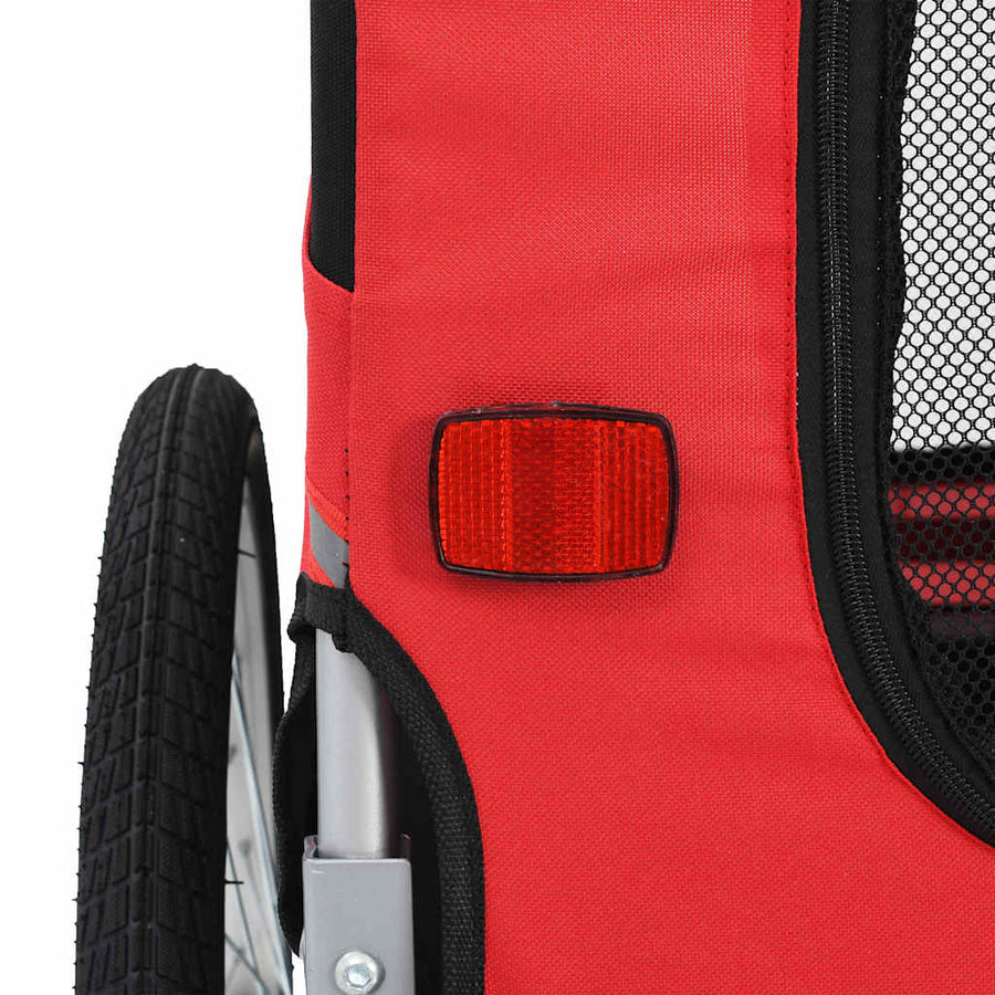 Hondenfietstrailer Rood en zwart