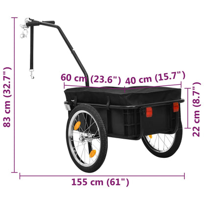 Fietstrailer/Trekwagen 155X60X83 Cm Staal Zwart