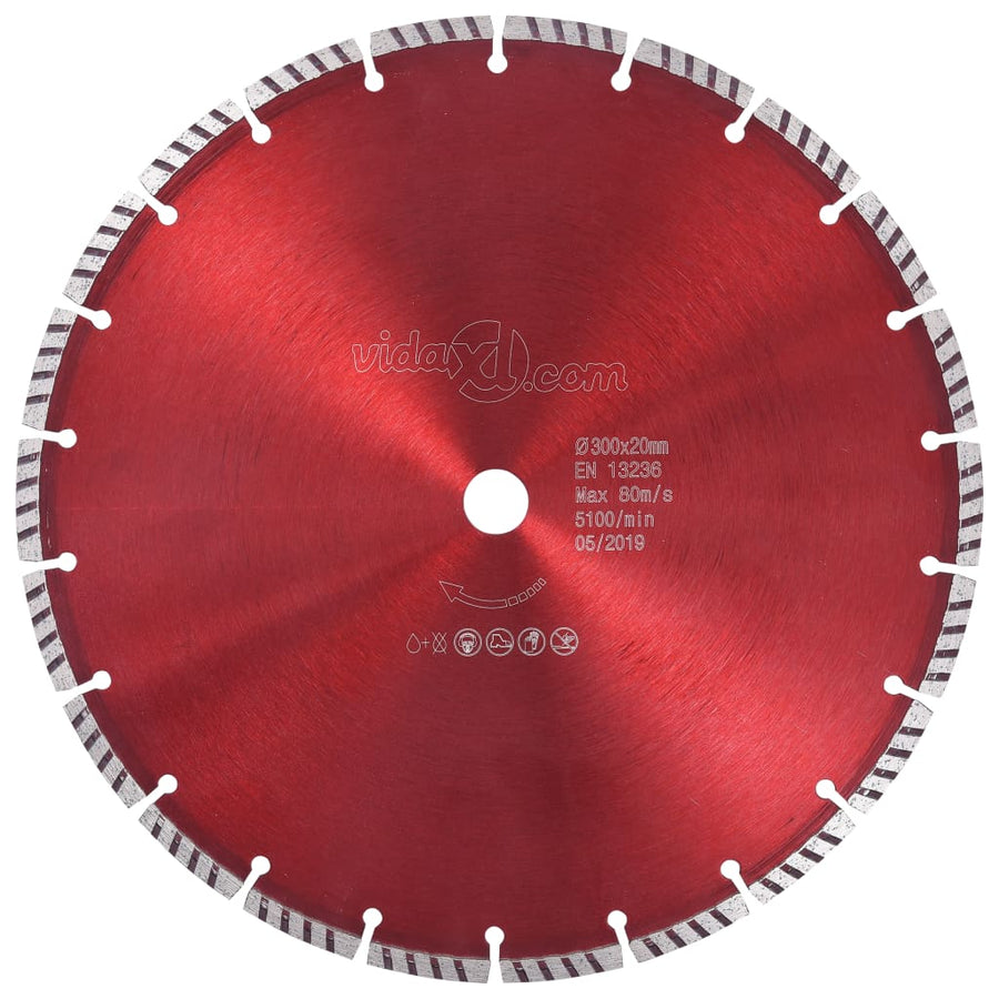 Diamantzaagblad met turbo 300 mm staal 300 mm/20 mm