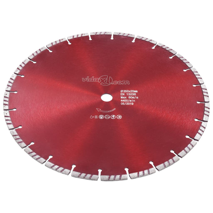 Diamantzaagblad met turbo 350 mm staal 350 mm/20 mm