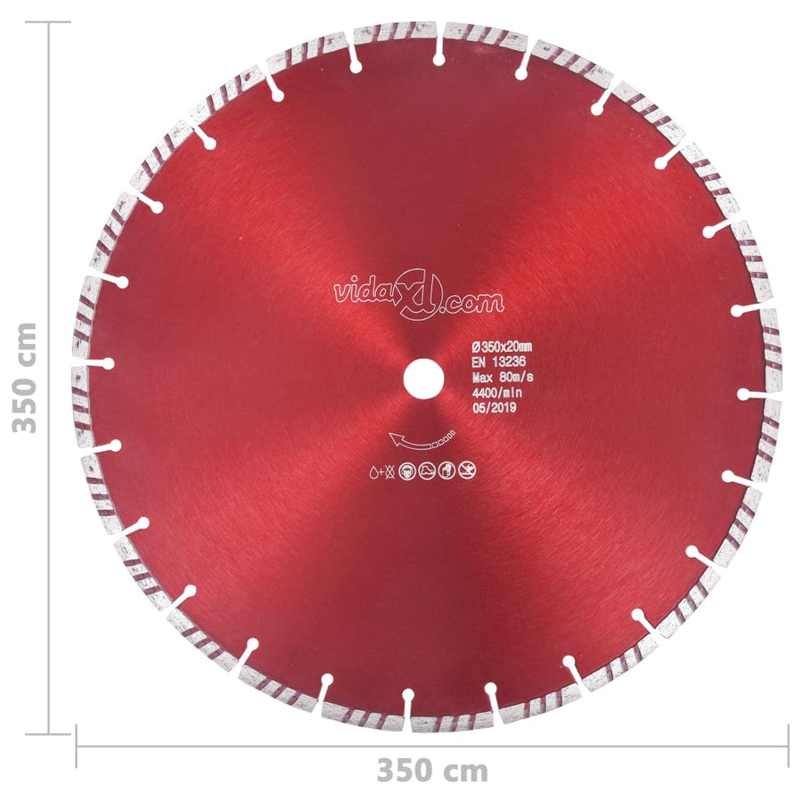 Diamantzaagblad met turbo 350 mm staal 350 mm/20 mm