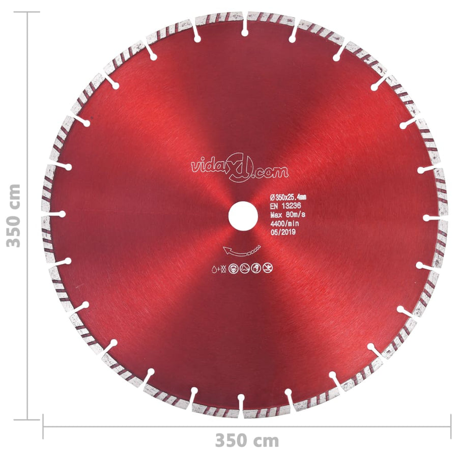 Diamantzaagblad met turbo 350 mm staal 350 mm/25.4 mm