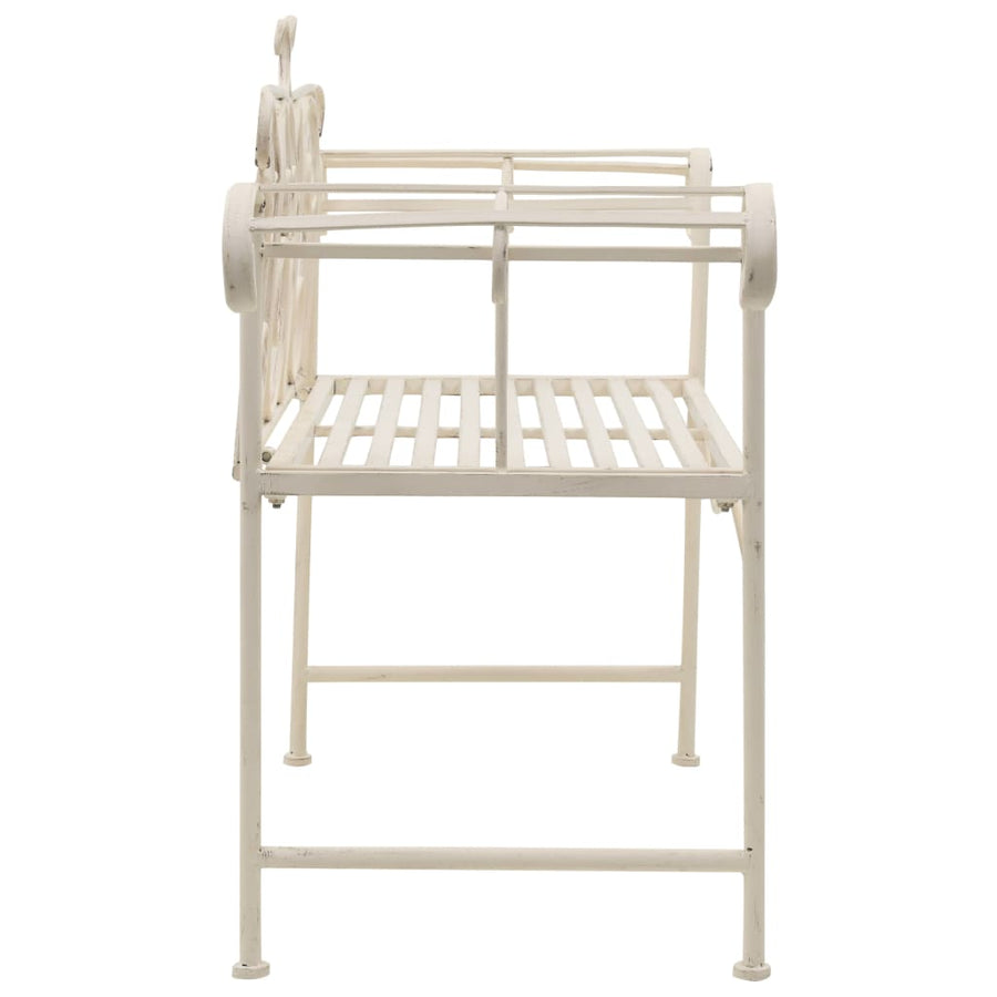Tuinbank 32 Cm Metaal Antiek Wit