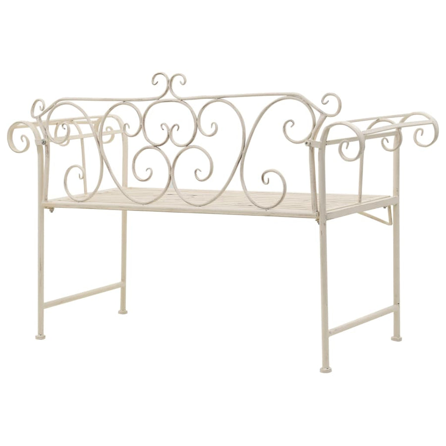Tuinbank 32 Cm Metaal Antiek Wit