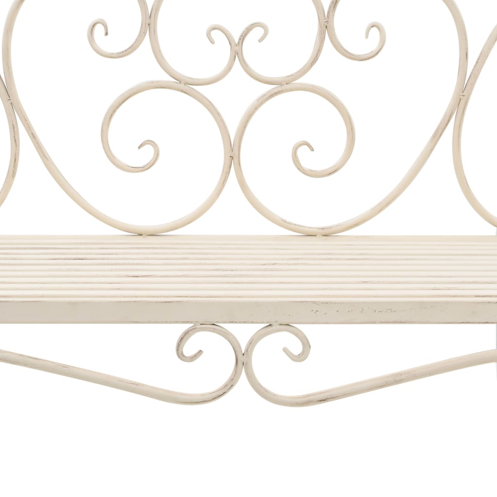 Tuinbank 32 Cm Metaal Antiek Wit