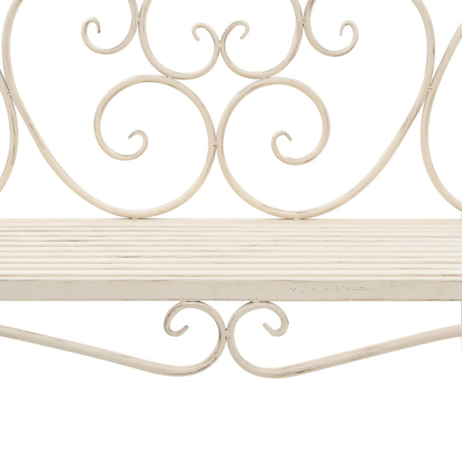 Tuinbank 32 Cm Metaal Antiek Wit
