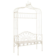 Tuinbank 122 cm ijzer antiekwit