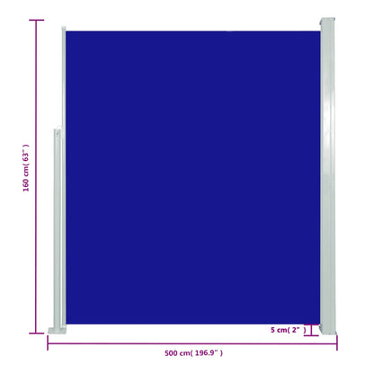 Windscherm Uittrekbaar 160 x 500 cm Blauw