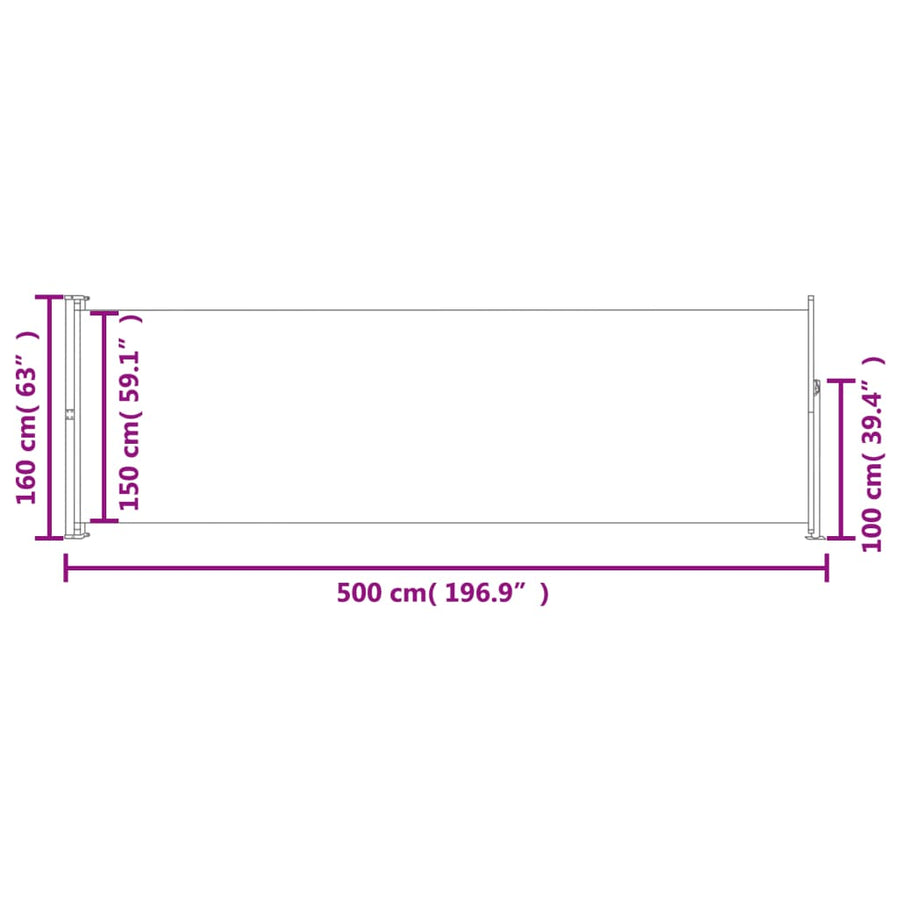 Windscherm Uittrekbaar 160 x 500 cm Rood