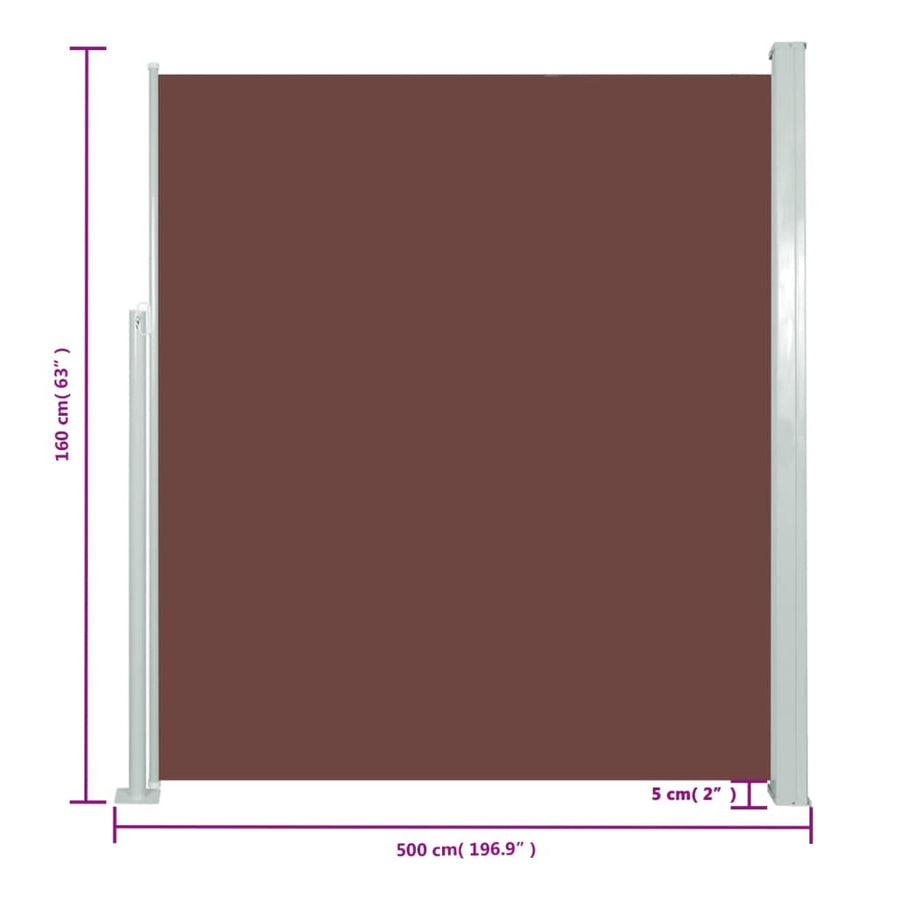 Zijluifel Uittrekbaar 160X500 Cm Bruin 160 x 500 cm