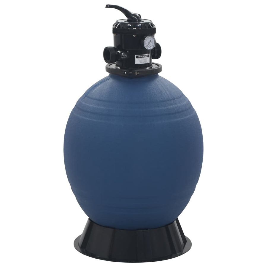 Zwembadzandfilter Met 6-Positie Ventiel Blauw 560 mm