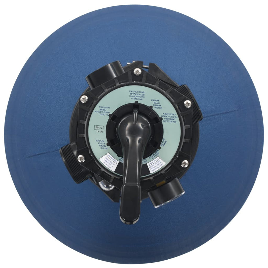 Zwembadzandfilter Met 6-Positie Ventiel Blauw 560 mm