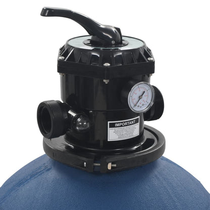 Zwembadzandfilter Met 6-Positie Ventiel Blauw 560 mm