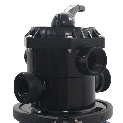 Zwembadzandfilter Met 6-Positie Ventiel Blauw 560 mm