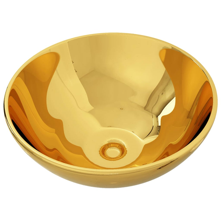 Wastafel 32,5x14 cm keramiek goudkleurig 32.5 x 14 cm Goud