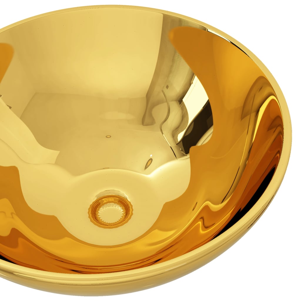 Wastafel 32,5x14 cm keramiek goudkleurig 32.5 x 14 cm Goud