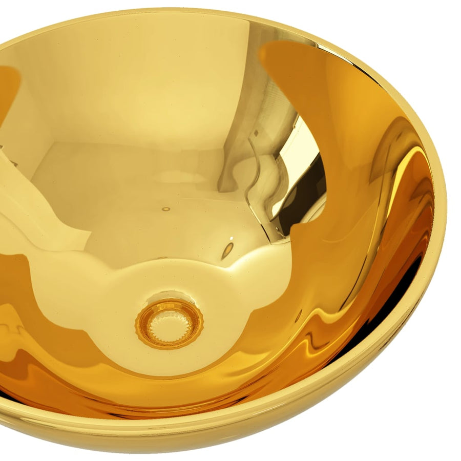 Wastafel 32,5x14 cm keramiek goudkleurig 32.5 x 14 cm Goud