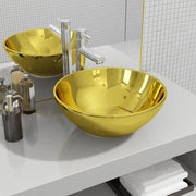Wastafel 32,5x14 cm keramiek goud