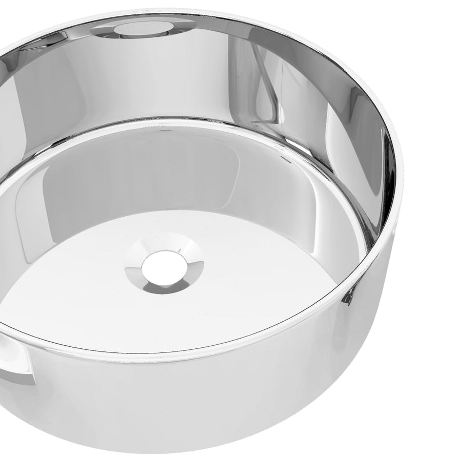Wastafel 40x15 cm keramiek zilverkleurig Zilver
