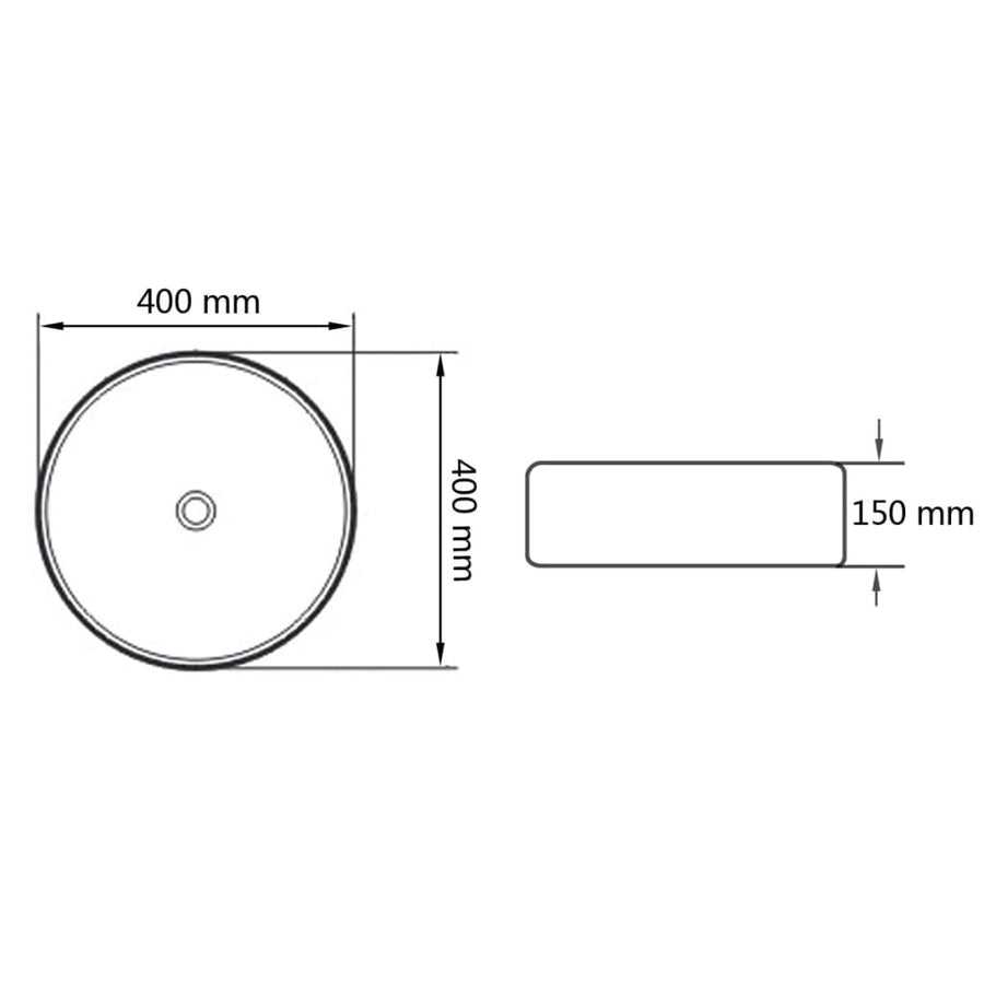 Wastafel 40x15 cm keramiek zilverkleurig Zilver