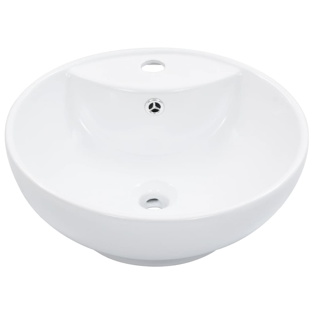 Wastafel Met Overloop 46,5X18 Cm Keramiek Wit