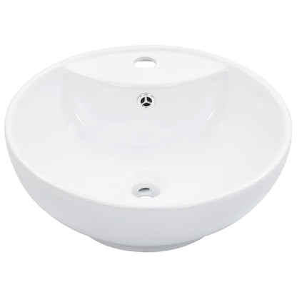 Wastafel Met Overloop 46,5X18 Cm Keramiek Wit