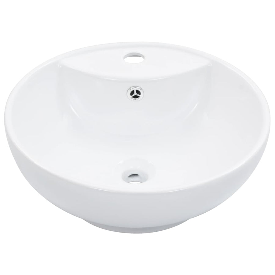 Wastafel Met Overloop 46,5X18 Cm Keramiek Wit