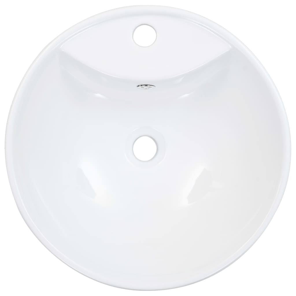 Wastafel Met Overloop 46,5X18 Cm Keramiek Wit