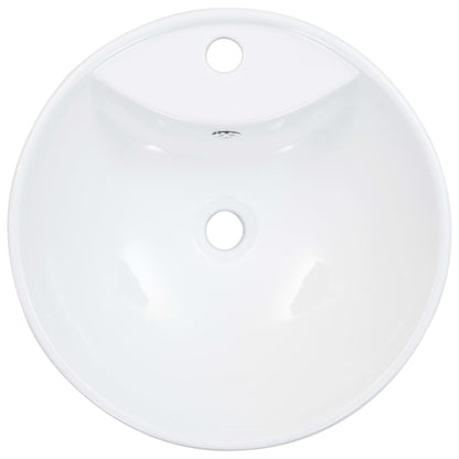 Wastafel Met Overloop 46,5X18 Cm Keramiek Wit