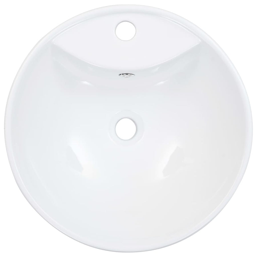 Wastafel Met Overloop 46,5X18 Cm Keramiek Wit