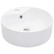 Basin with overflow 36x13 cm ceramic black