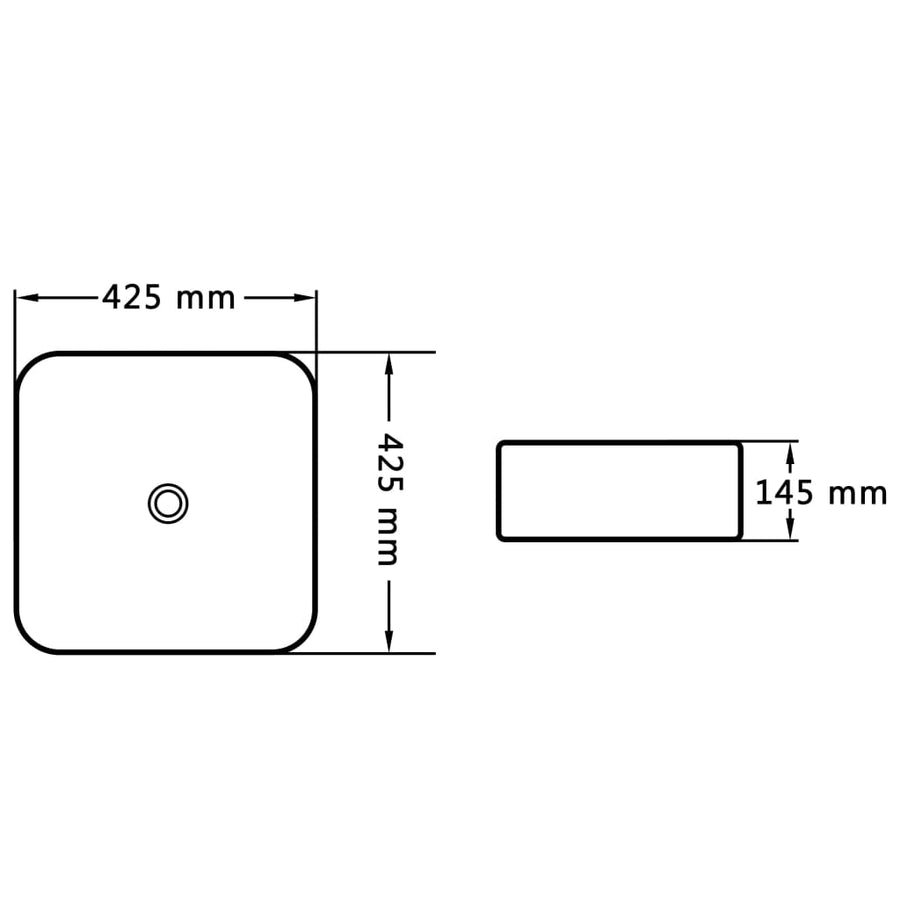Wastafel 42,5X42,5X14,5 Cm Keramiek Wit