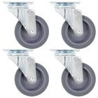 Zwenkwielen 75 mm TPR grijs 4 stuks