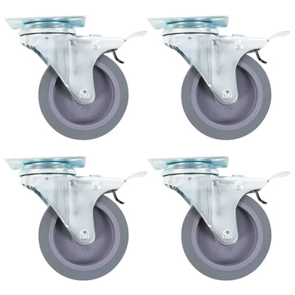 Zwenkwielen Met Dubbele Remmen 4 St 75 Mm