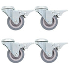 Zwenkwielen 50 mm TPR met dubbele remmen 4 stuks