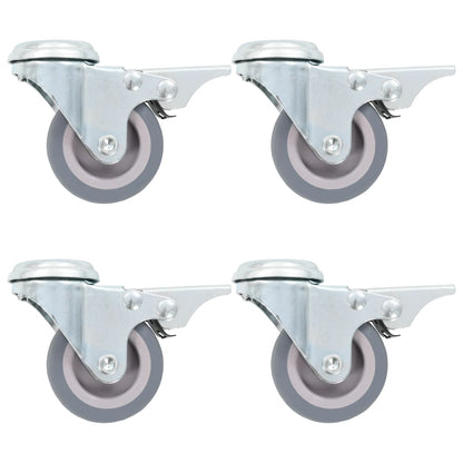 Zwenkwielen Met Boutgaten En Dubbele Remmen 4 St 50 Mm 1