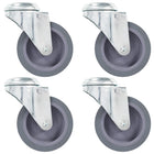 Zwenkwielen 75 mm TPR boutgat M10 4 stuks