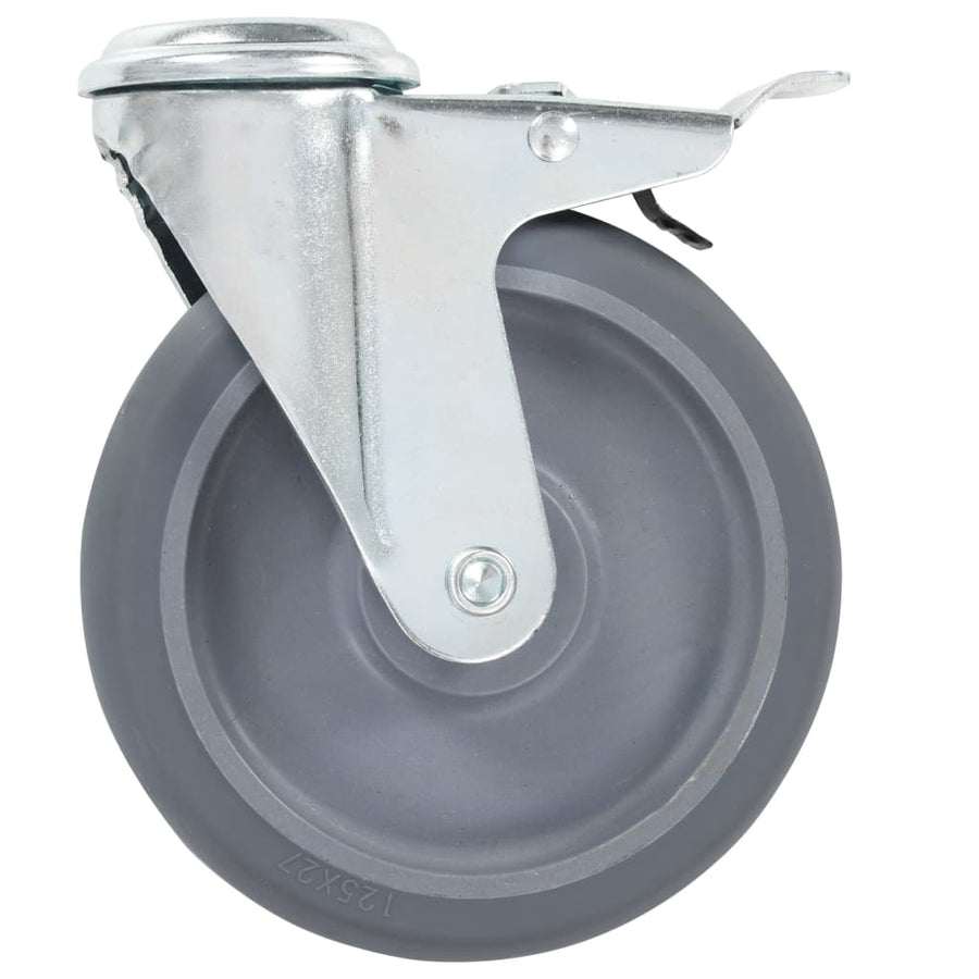 Zwenkwielen Met Boutgaten En Dubbele Remmen 125 Mm 4