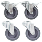 Zwenkwielen 75 mm met boutgaten set van 4