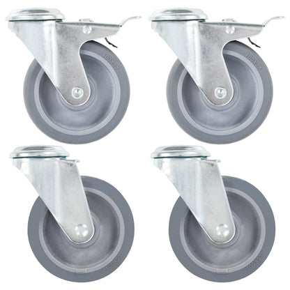 Zwenkwielen Met Boutgaten 4 St 100 Mm