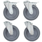 Zwenkwielen 125 mm met boutgaten