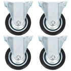 Vaste wielen set 4 stuks 75 mm rubber