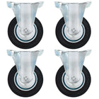 Vaste wielen 100 mm rubber 4 stuks