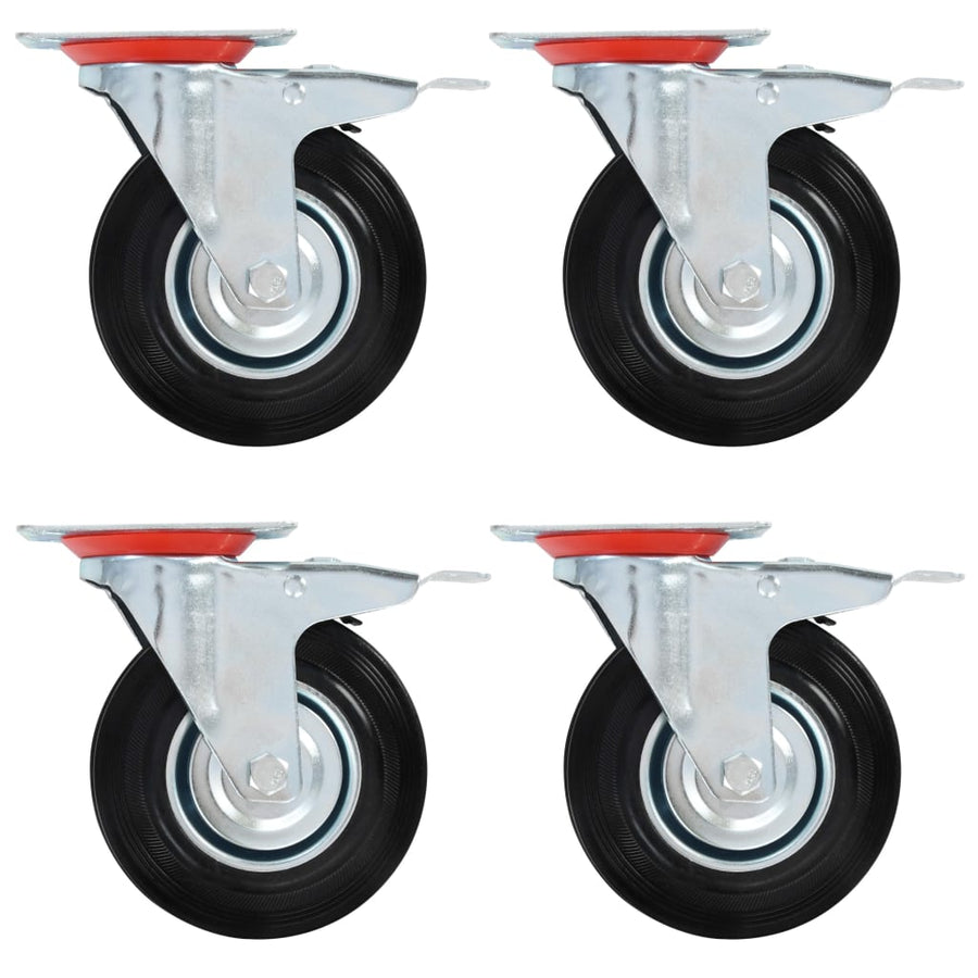 Zwenkwielen Met Dubbele Remmen 4 St 25 Mm