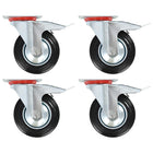 Swivel casters with double brakes 4 pcs 160 mm