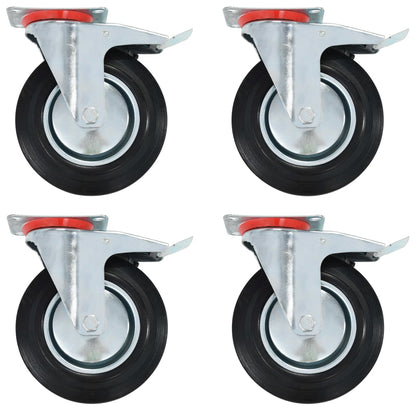 Zwenkwielen Met Dubbele Remmen 4 St 200 Mm 1