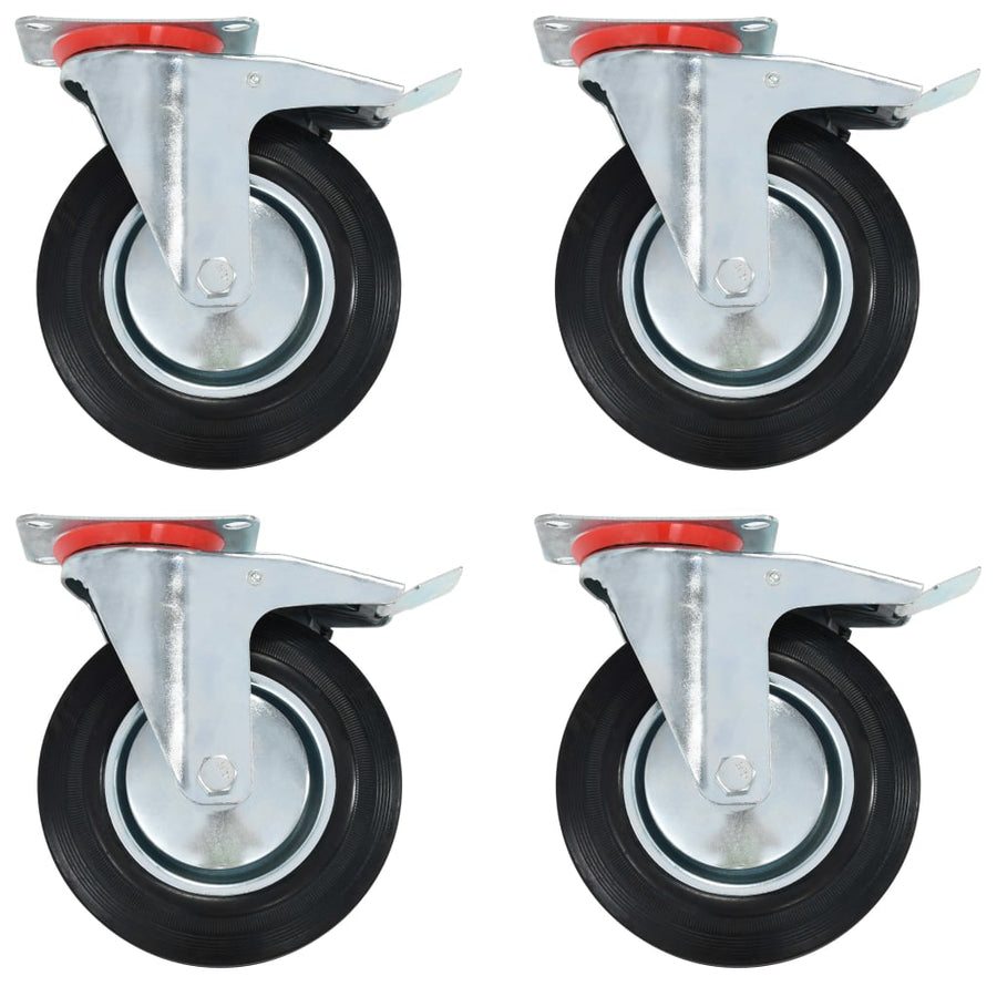 Zwenkwielen Met Dubbele Remmen 4 St 200 Mm 1