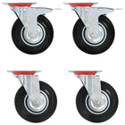 Zwenkwielen 4 st 125 mm met rem