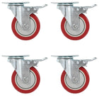 Swivel casters with double brakes 4 pcs 100 mm