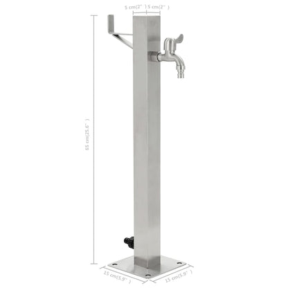 Tuinwaterkolom Vierkant 65 Cm Roestvrij Staal